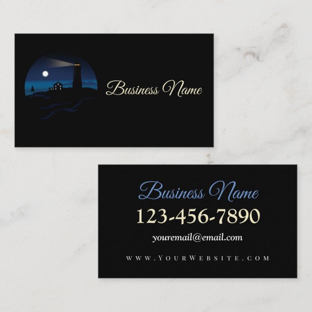 Lighthouse - Night Business Card (Front/Back)