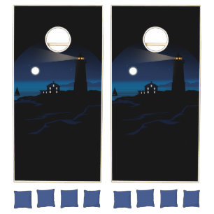 Lighthouse - Night Cornhole Set