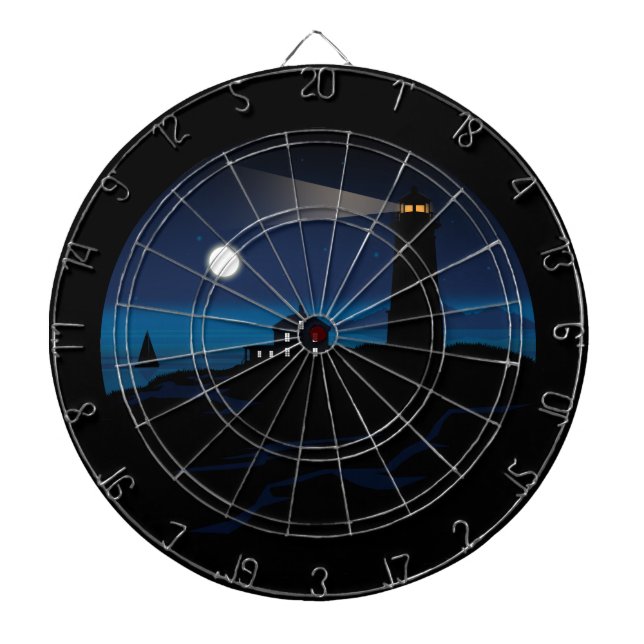 Lighthouse - Night   Dart Board (Front)