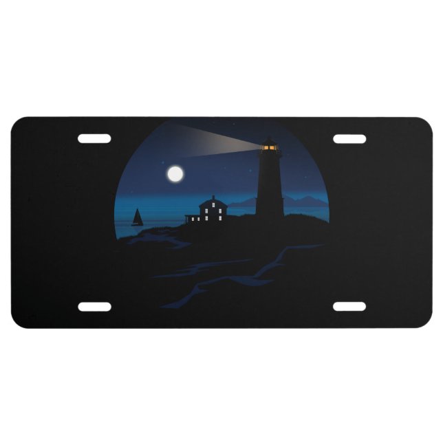 Lighthouse - Night License Plate (Front)