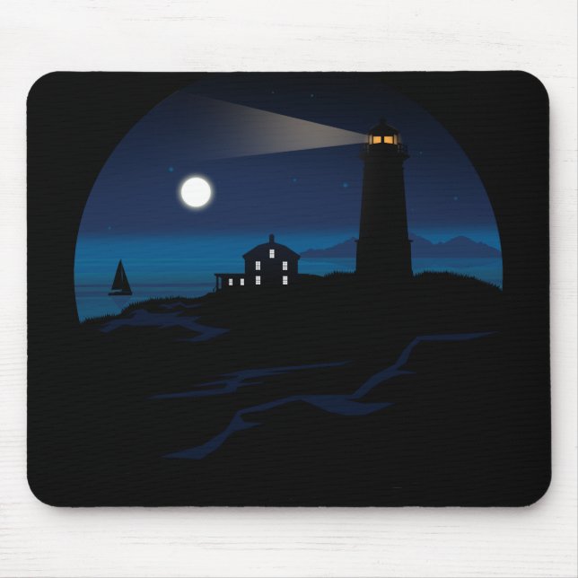 Lighthouse - Night Mouse Pad (Front)