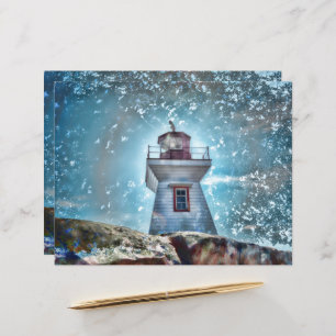 Lighthouse Ocean Blue Nautical Rustic Coastal