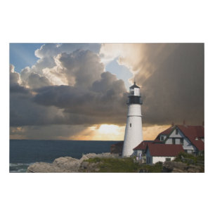 Lighthouse Ocean Coastal Beach Destiny's Destiny Faux Canvas Print