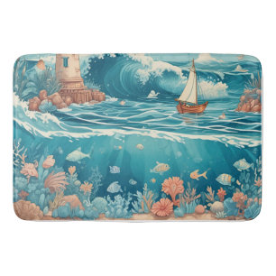 Lighthouse & Ocean Dreamscape Bath Mat