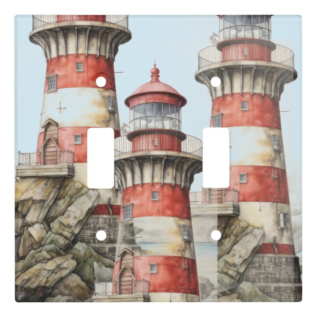 Lighthouse Ocean Scene  Light Switch Cover (Front)