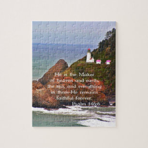 Lighthouse Ocean Sea Christian Creationarts Jigsaw Puzzle
