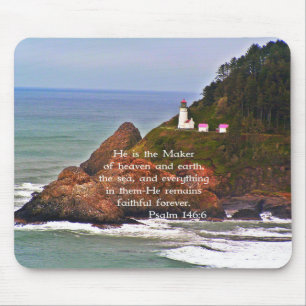 Lighthouse Ocean Sea Christian Creationarts Mouse Pad