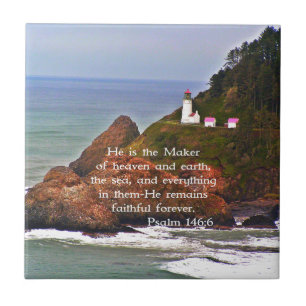 Lighthouse Ocean Sea Christian Creationarts Tile