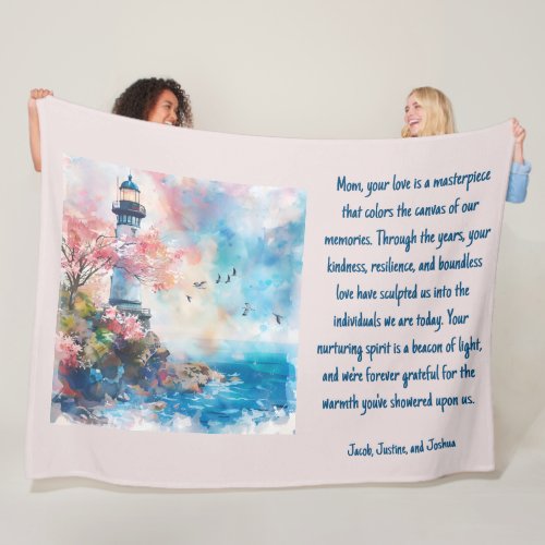 Lighthouse Ocean Sentimental Mother Fleece Blanket