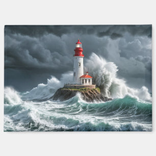 Lighthouse Ocean Storm Majestic Powerful Wave Magnet