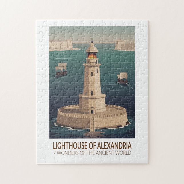 Lighthouse of Alexandria 7 Wonders of the World Jigsaw Puzzle (Vertical)