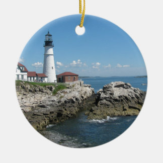 Lighthouse Of Bar Harbor Ceramic Ornament