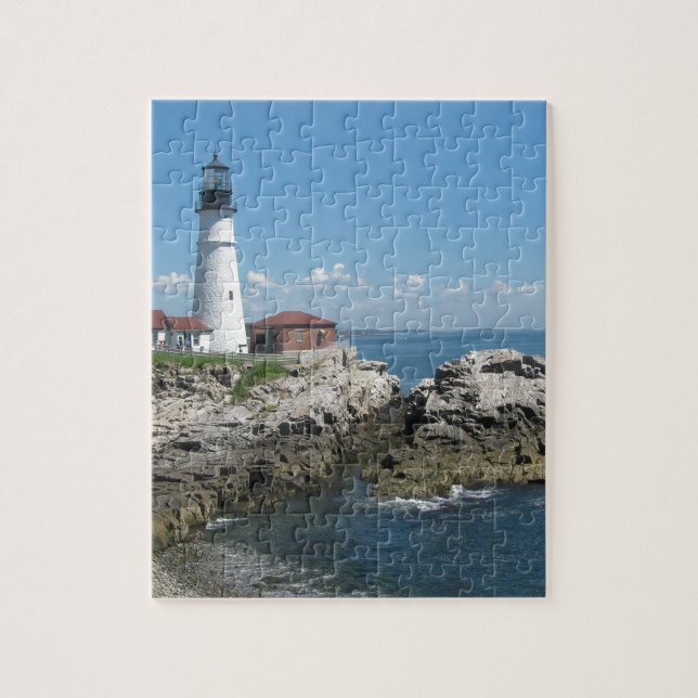 Lighthouse Of Bar Harbor Jigsaw Puzzle (Vertical)