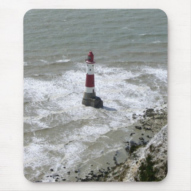 Lighthouse off Beachy Head, East Sussex Mouse Pad (Front)