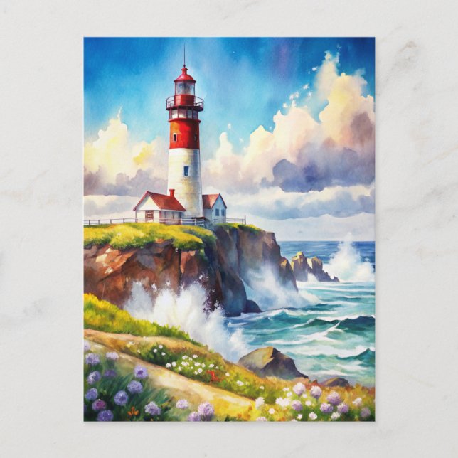 Lighthouse on a Cliff Postcard (Front)