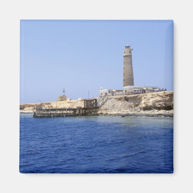 Lighthouse on Brother Islands, Red Sea, Egypt Magnet (Front)