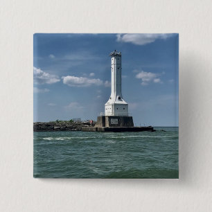 Lighthouse on Huron, Ohio Photography  Button
