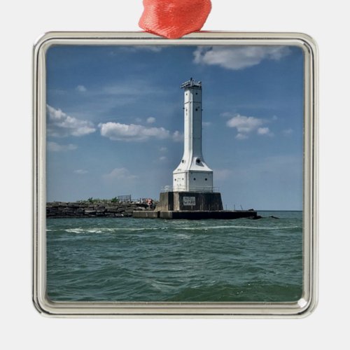 Lighthouse on Huron Ohio Photography  Metal Ornament
