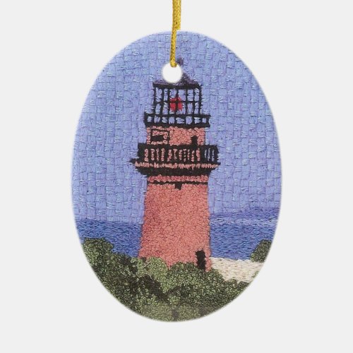 Lighthouse on Marthas Vineyard Ceramic Ornament