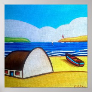 Lighthouse On The Headland Poster