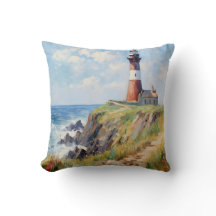 Lighthouse On The Scenic Coast - Impressionist Art