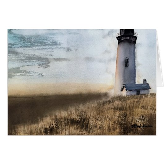 LIGHTHOUSE    original watercolour Cards (Front Horizontal)