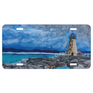 Lighthouse Painting License Plate