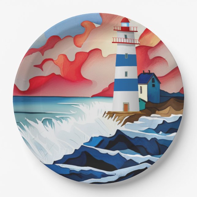 Lighthouse Paper Plates (Front)