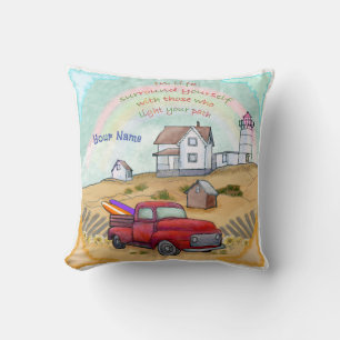 Lighthouse Path  Throw Pillow