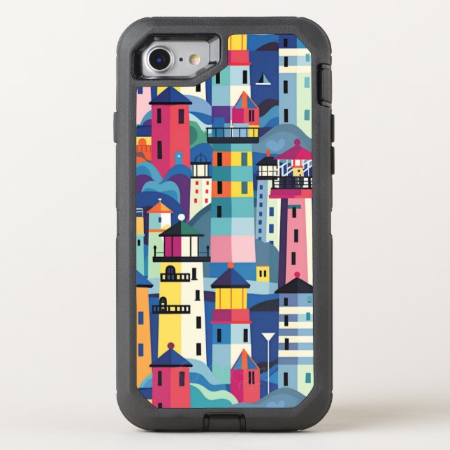 Lighthouse Pattern  Otterbox iPhone Case (Back)