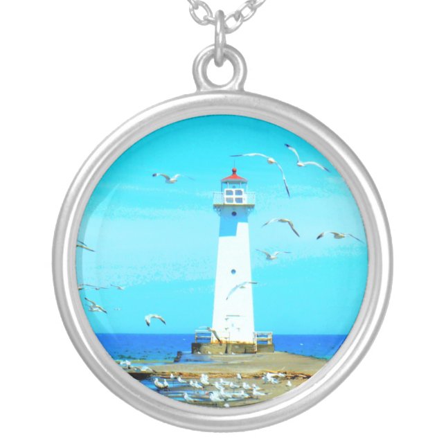 Lighthouse Pendant Necklace (Front)