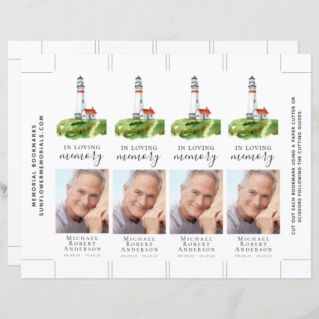 Lighthouse Photo 2x7 inch Memorial Bookmark (Front/Back)