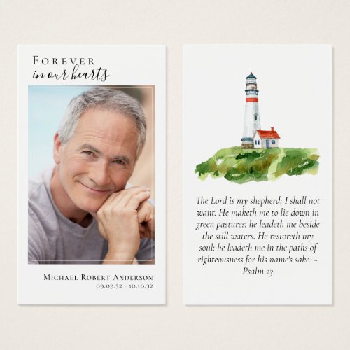 Lighthouse Photo Memorial Prayer Card