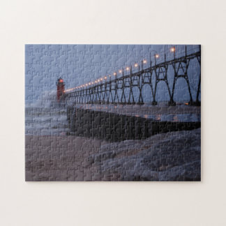 Lighthouse Pier at Night Puzzle