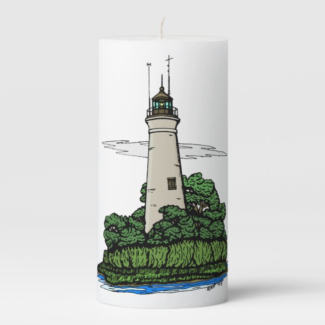 Lighthouse Pillar Candle (Front)