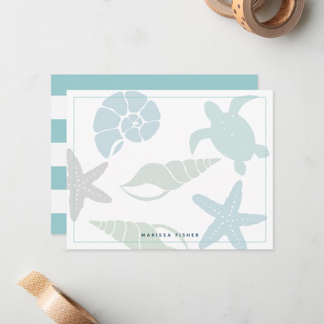 Lighthouse Pink Stationery Note Card (Front/Back In Situ)