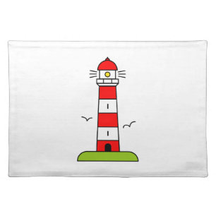 Lighthouse placemats for nautical dinner party