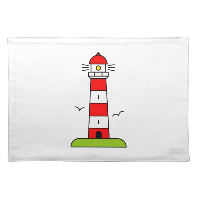 Lighthouse placemats for nautical dinner party (Front)
