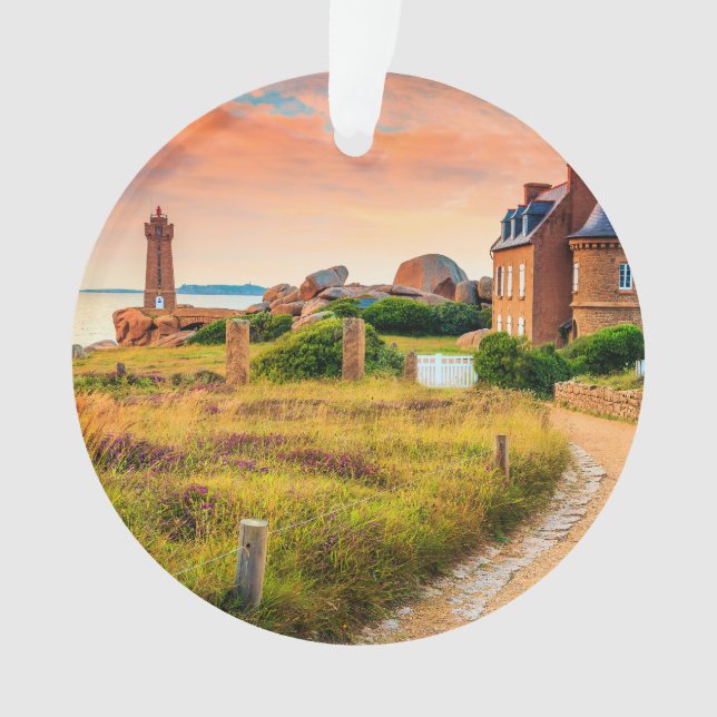 Lighthouse Ploumanach, France Ornament (Front)