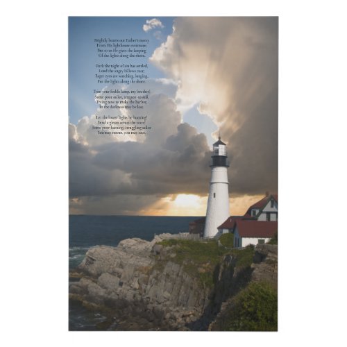 Lighthouse Poem Faux Wrapped Canvas Print