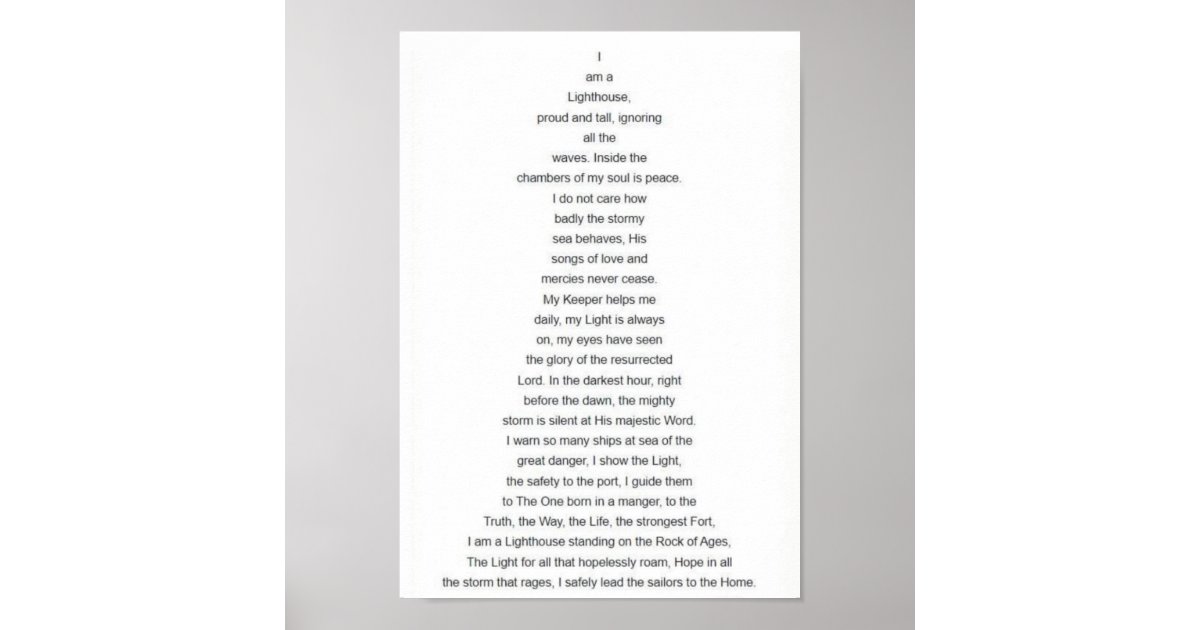 Lighthouse Poem Poster 