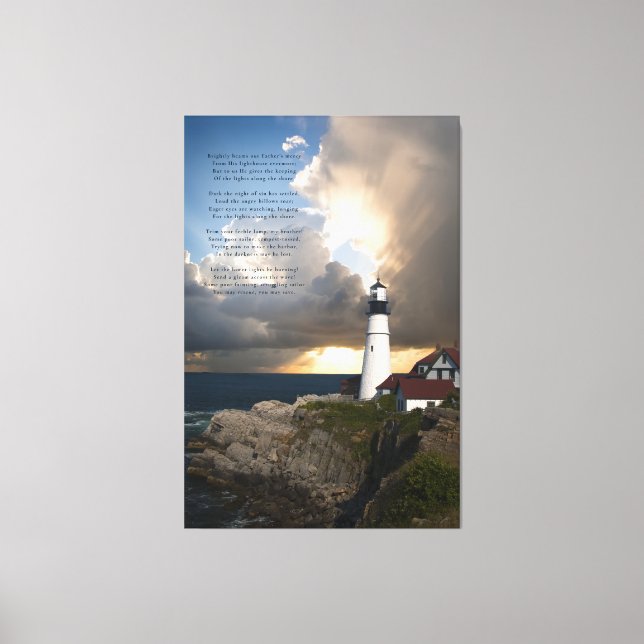 Lighthouse Poem Stretched Canvas Print (Front)