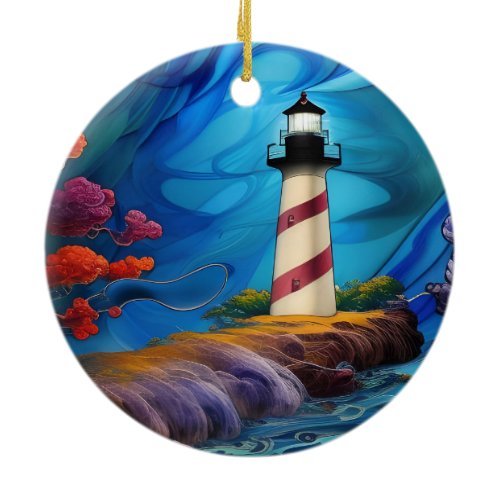 Lighthouse Point  Ceramic Ornament