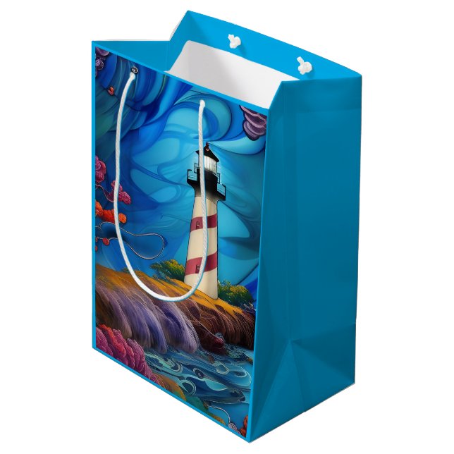 Lighthouse Point  Medium Gift Bag (Back Angled)
