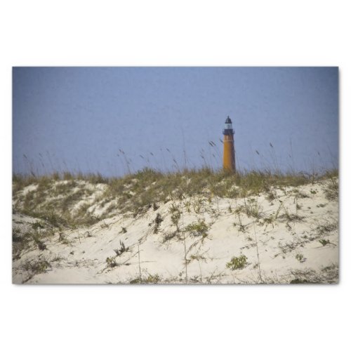 Lighthouse Ponce Inlet Blue Sky Beach Landscape Tissue Paper