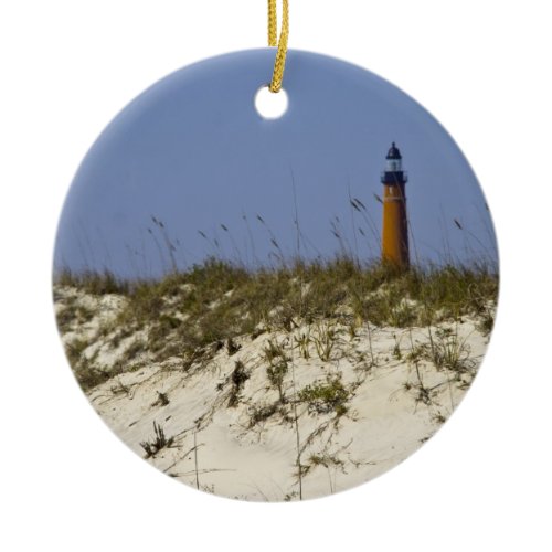 Lighthouse Ponce Inlet Florida Beach Photograph Ceramic Ornament