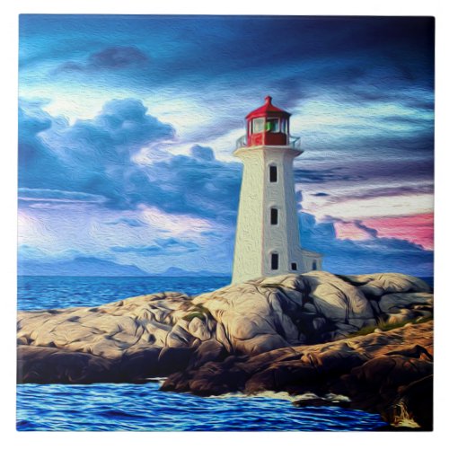 Lighthouse R _ Large Ceramic Tile