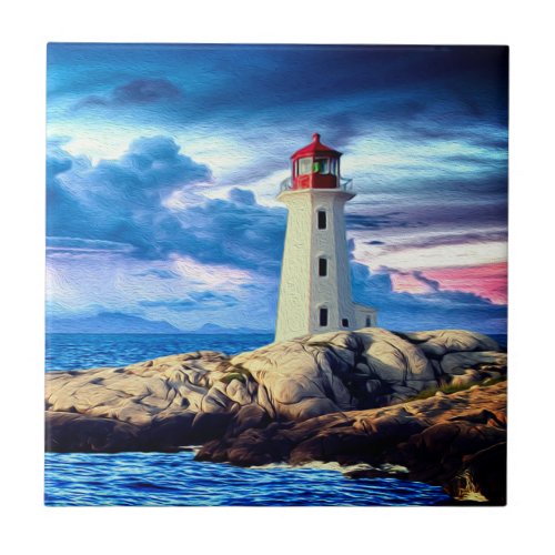 Lighthouse R _ Small Ceramic Tile