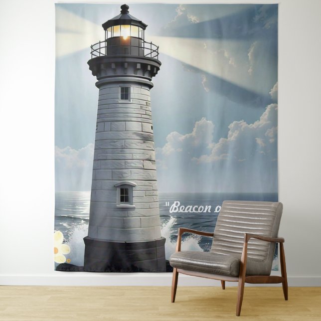 "Lighthouse Radiance" Tapestry (In Situ)