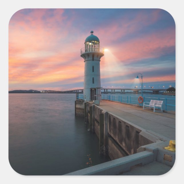 Lighthouse Raffles | Marina, Singapore Square Sticker (Front)